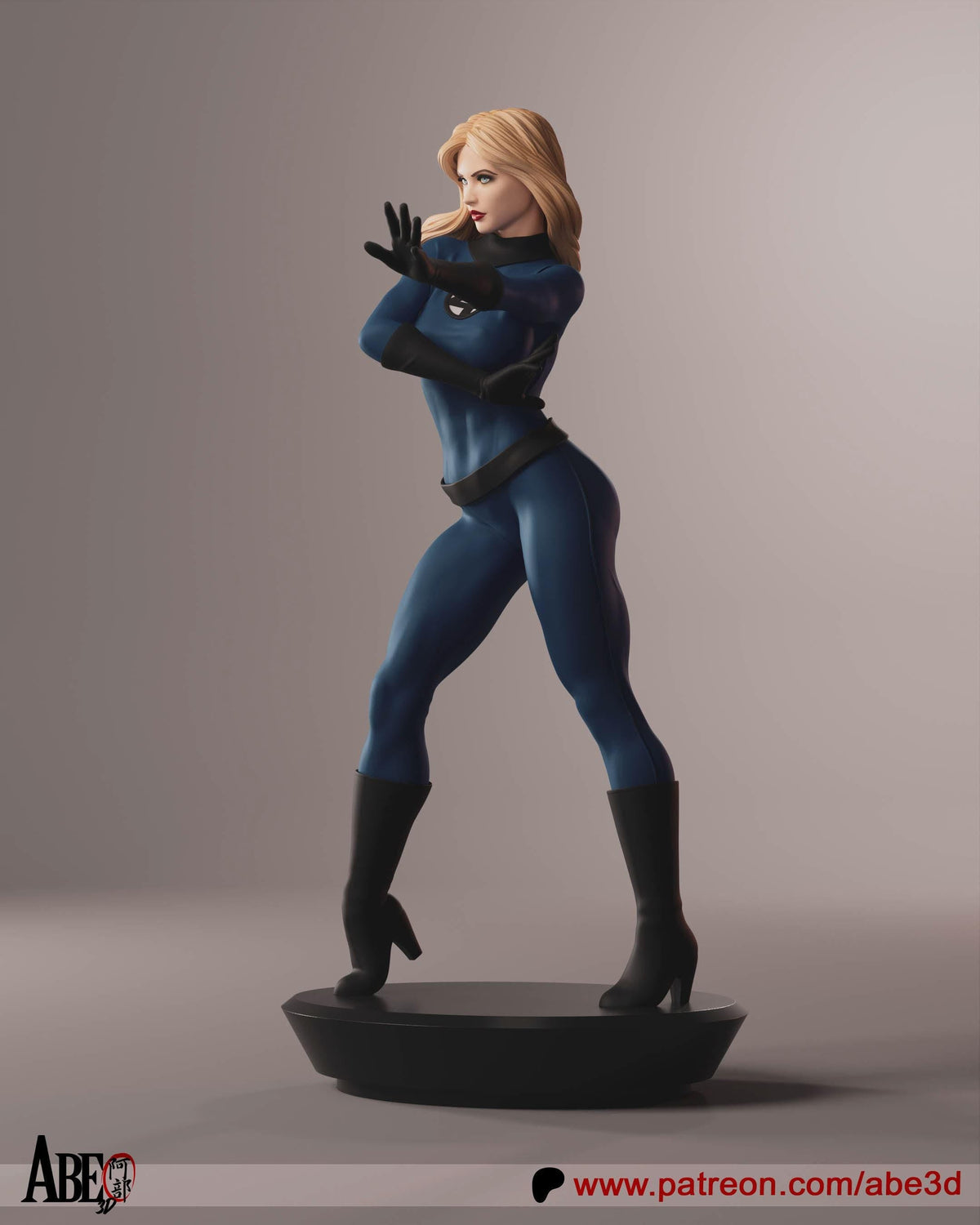 Sue Storm Marvel NSFW 3D Printed Statue – Mature Fantastic Heroine Resin Collectible, Made to Order for Adult Collectors