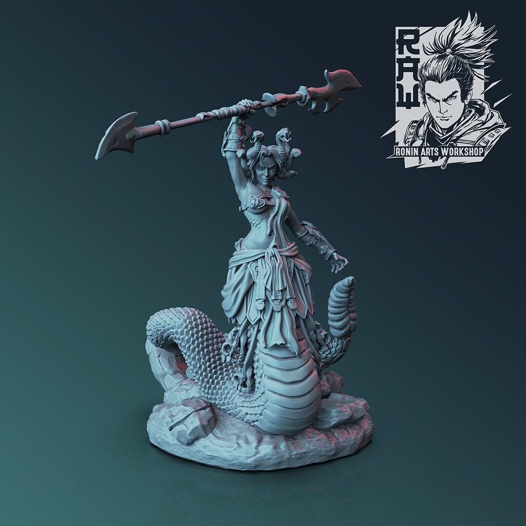 Gorgone Sasskia NSFW 3D Printed Statue – Mature DnD Gorgon Resin Collectible, Made to Order for Adult Collectors & Fans