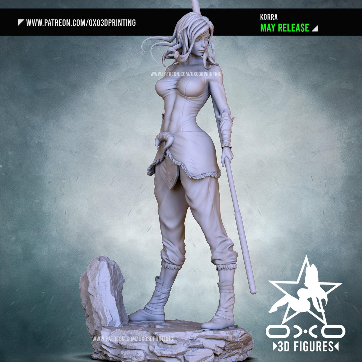 Korra NSFW 3D Printed Statue – Mature Avatar Bender Warrior Resin Collectible, Made to Order for Adult Collectors & Fans