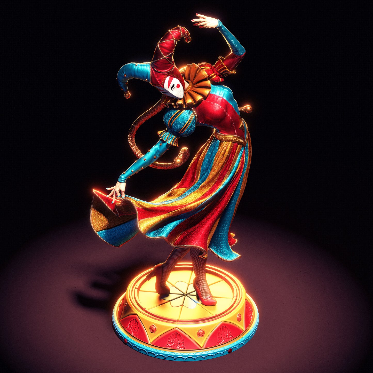 Hand-Painted Jester Statue – Fantasy 3D Printed Collectible Figure, Adult Display with NSFW Option Available