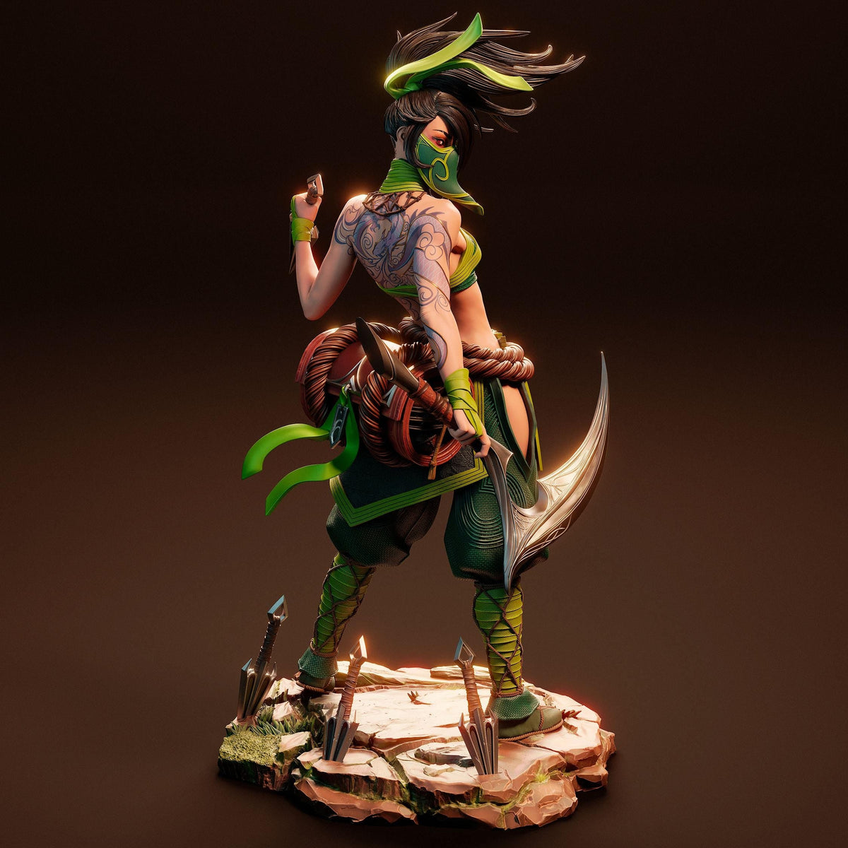 Akali NSFW 3D Printed Statue – Mature LoL Ninja Assassin Resin Collectible, Made to Order for Adult Collectors & Fans