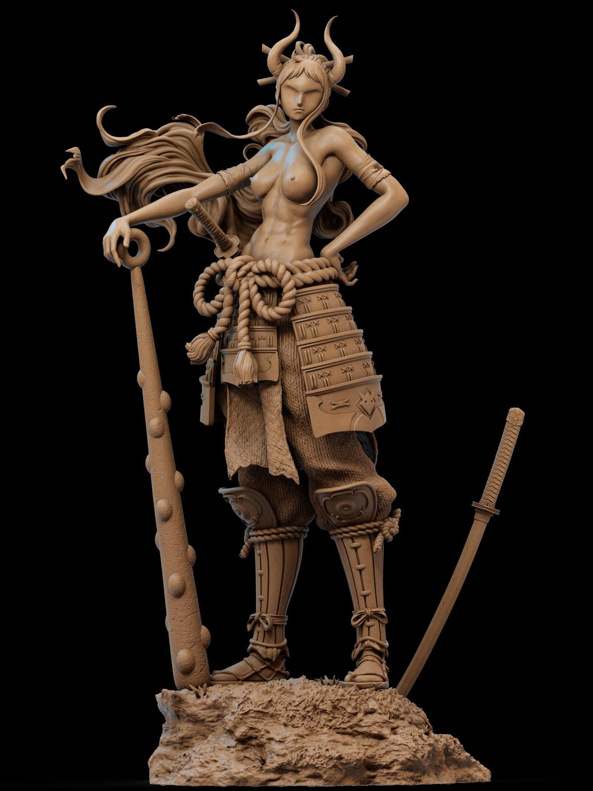 a statue of a woman holding a spear