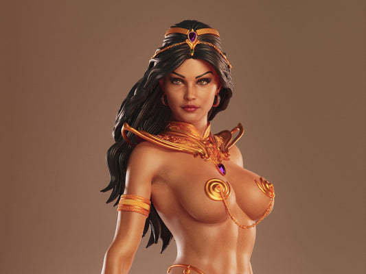 Divine Dejah Thoris Hand-Painted 3D Resin Statue - Iconic Princess of Mars Collectible with NSFW Option!