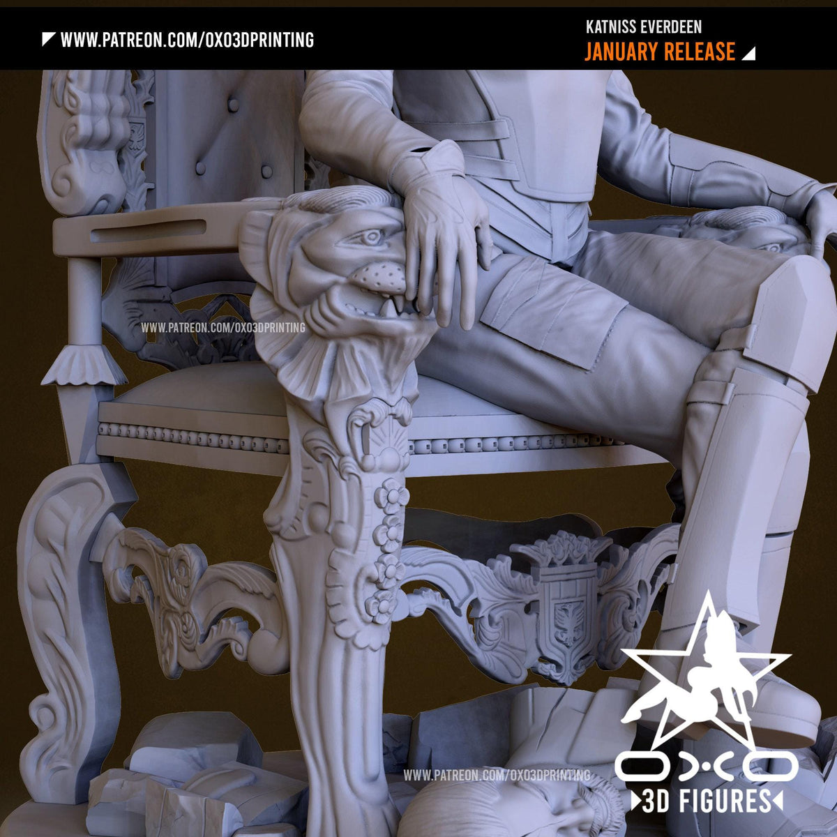 Katniss Everdeen NSFW 3D Printed Statue – Mature Hunger Games Resin Collectible, Made to Order for Adult Collectors