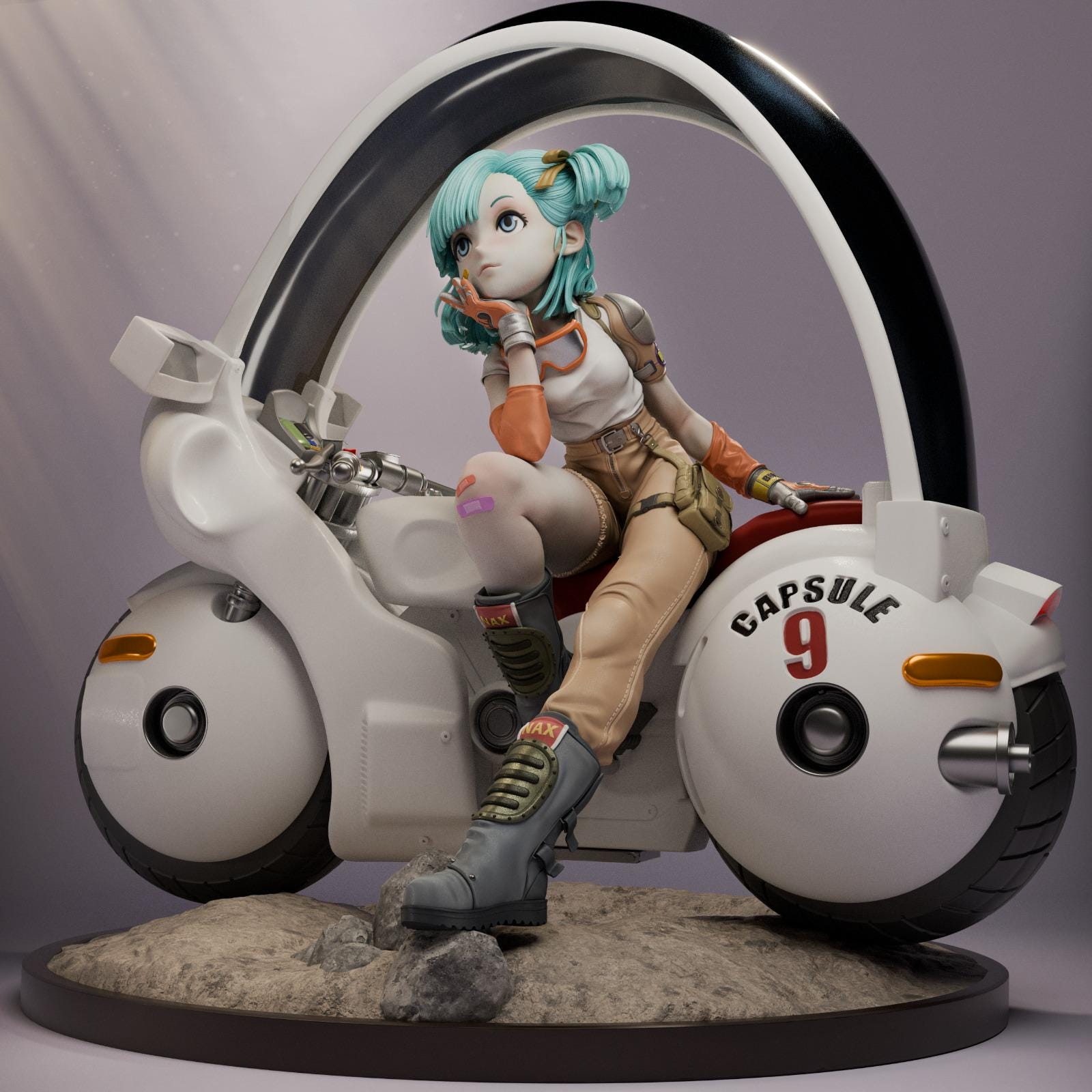 a statue of a woman riding a motorcycle