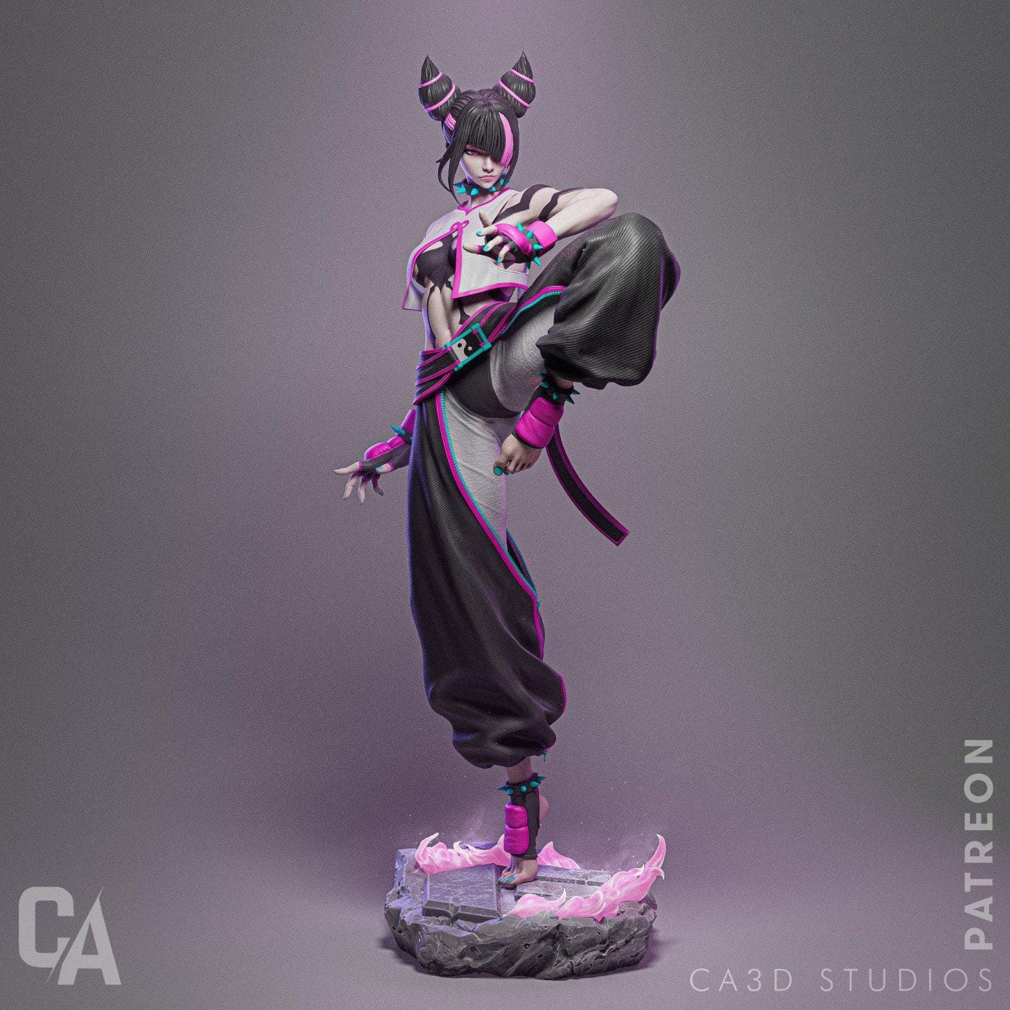 Juri Street Fighter 3D Printed Fanart Figure: Premium Collectible Statue with Optional NSFW Variant