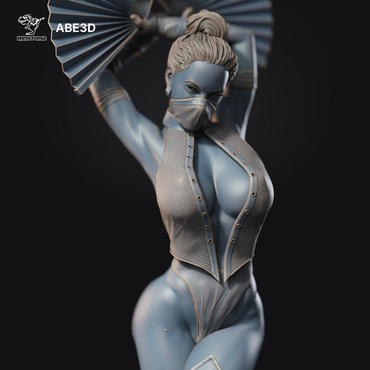 Kitana Mortal Kombat NSFW 3D Printed Statue – Mature Fighting Game Resin Collectible, Made to Order for Adult Collectors