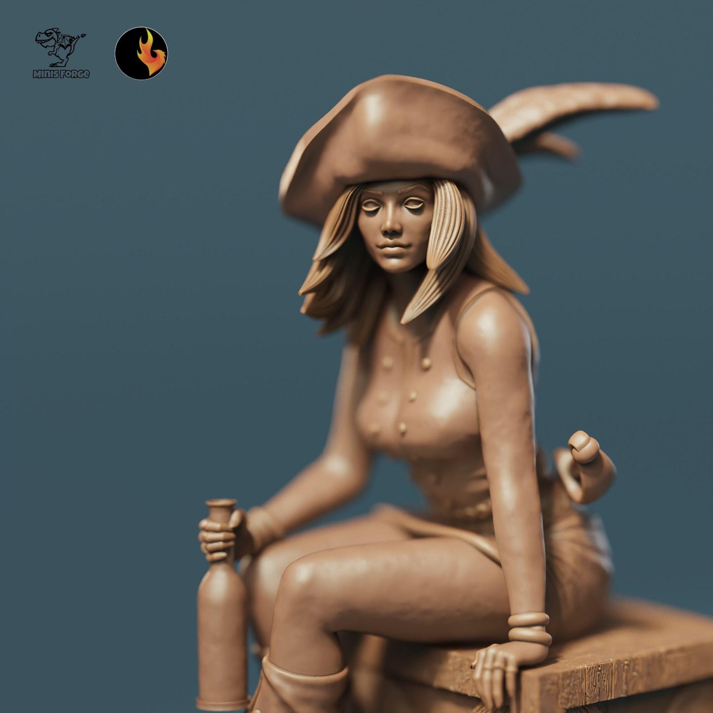 Pirate Girl Fantasy Miniature - Sail the High Seas in TTRPGs, RPGs, DnD, Pathfinder, and Tabletop Games