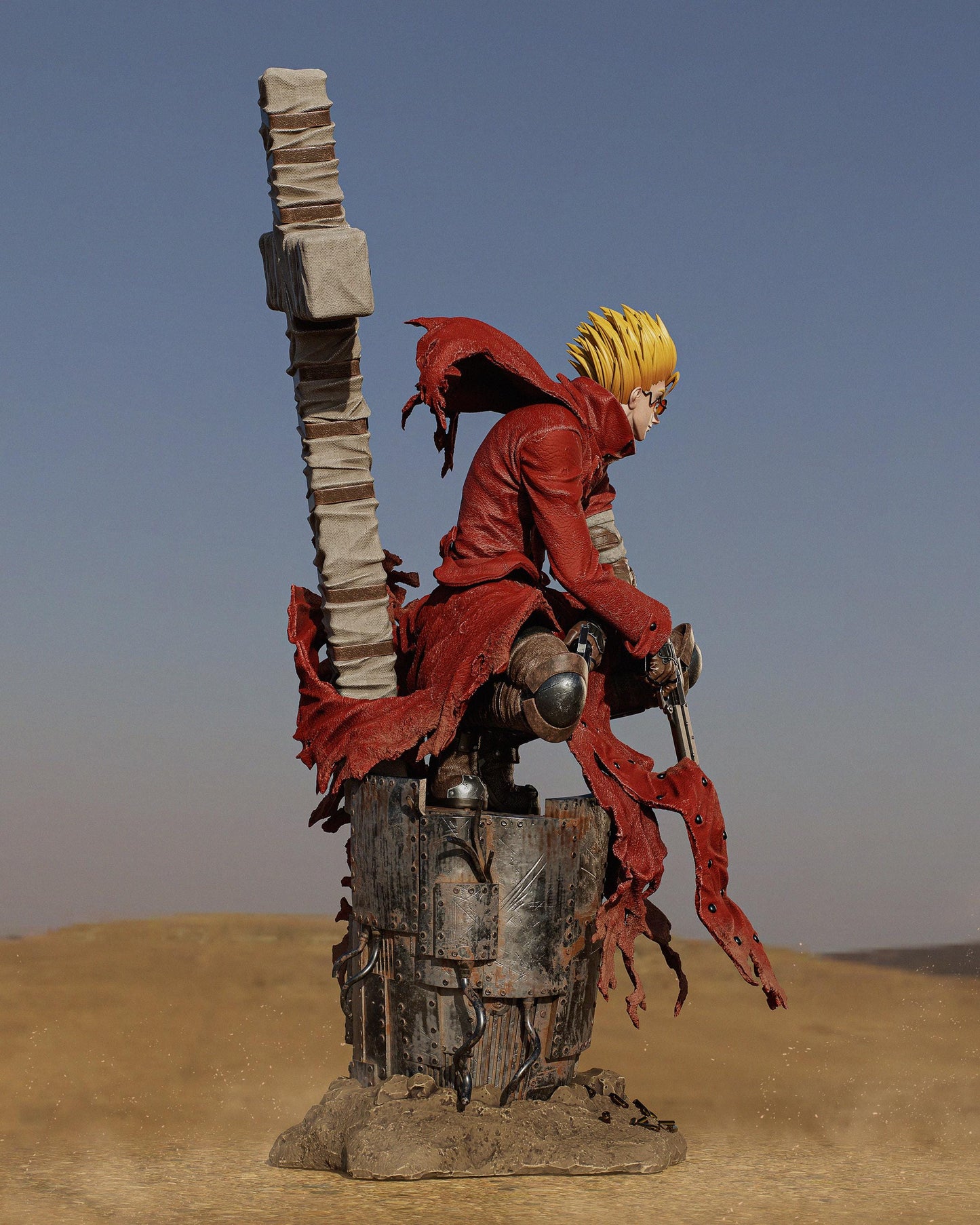 Vash the Stampede Collectible Statue Hand-Painted 3D Resin Figure - Ready-to-Display Humanoid Typhoon, Trigun Memorabilia, Angel Arm Art