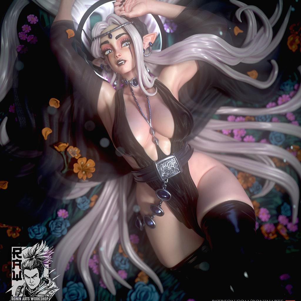 Arkilia NSFW 3D Printed Statue – Mature Stone-Framed Pin-Up Resin Collectible, Made to Order for Adult Collectors & Fans