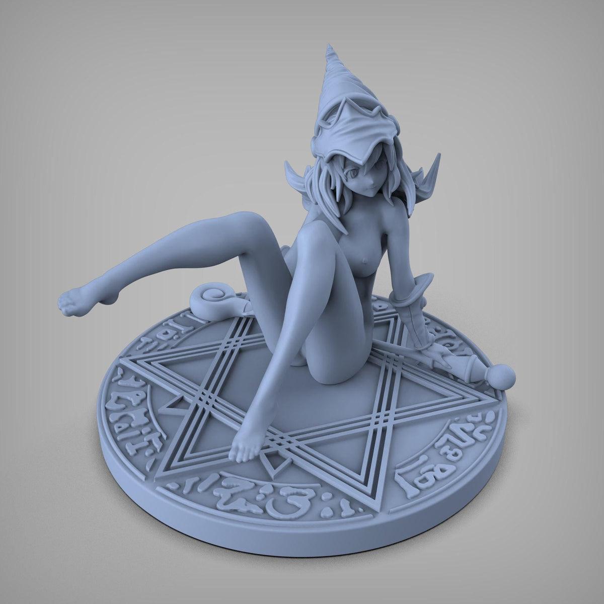 Dark Magician Girl NSFW 3D Printed Statue – Mature Crescent Moon Resin Collectible, Made to Order for Adult Collectors