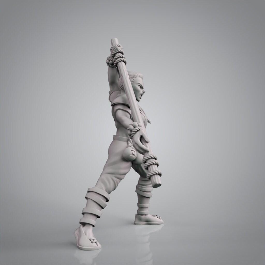 Warrior Monk 3D Print Collectible Resin Miniature dnd Pathfinder ttrpg wargames d20 rpg 28mm 32mm 35mm 40mm 54mm 75mm