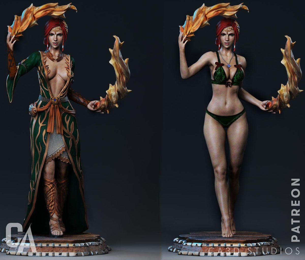 Triss Witcher NSFW 3D Printed Statue – Mature Dark Fantasy Resin Collectible, Made to Order for Adult Collectors & Fans