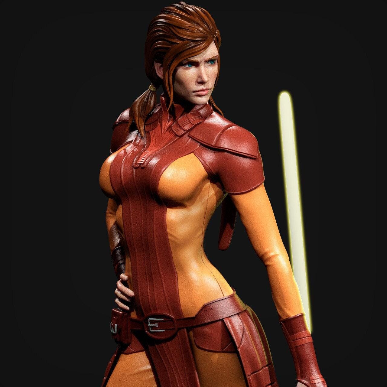 Bastila Shan 3D Printed Statue Collectible Miniature Figure NSFW Pin Up Painted SWTOR