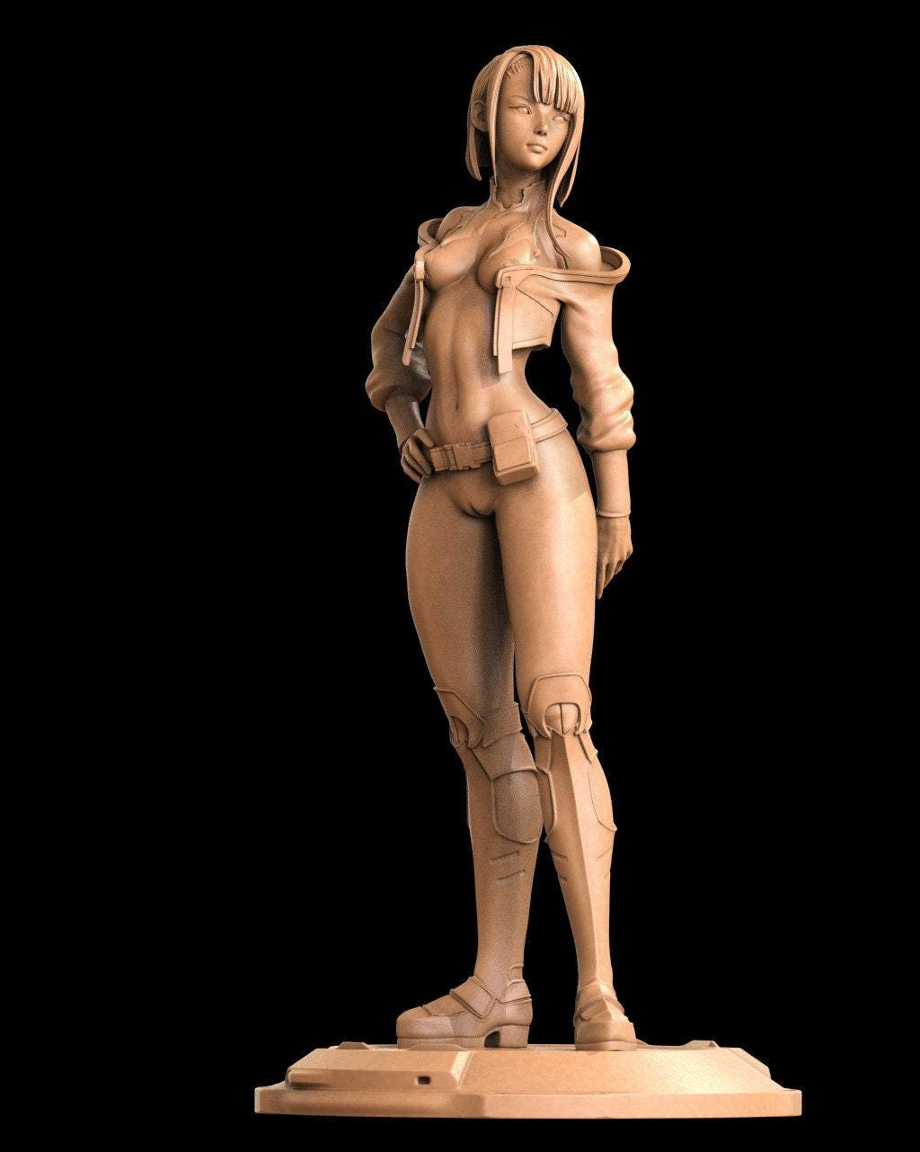 Lucy NSFW 3D Printed Statue – Mature Cyberpunk Edgerunners Resin Collectible, Made to Order for Adult Collectors & Fans