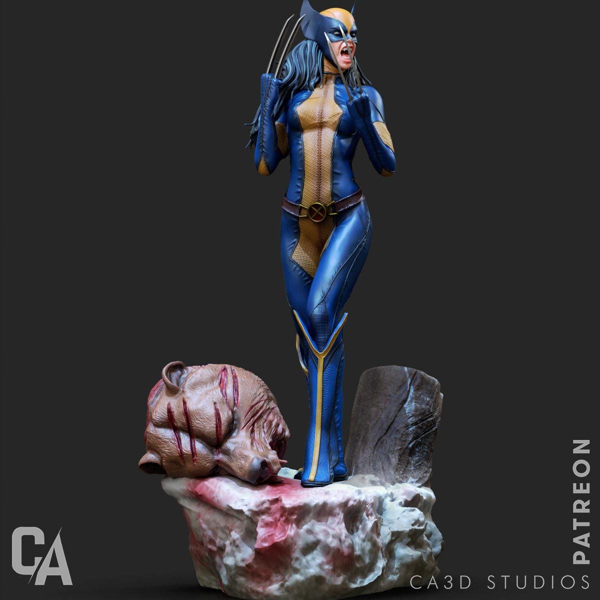 X-23 Laura Kinney NSFW 3D Printed Statue – Mature Clawed Mutant Resin Collectible, Made to Order for Adult Collectors
