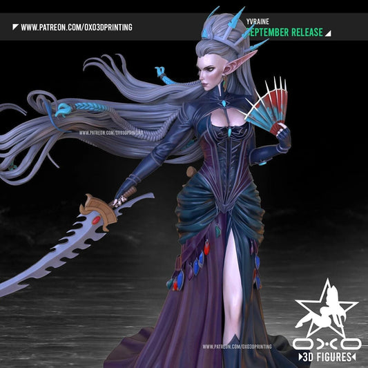 Yvraine NSFW 3D Printed Statue – Mature Eldar Warrior Queen Resin Collectible, Made to Order for Adult Collectors & Fans