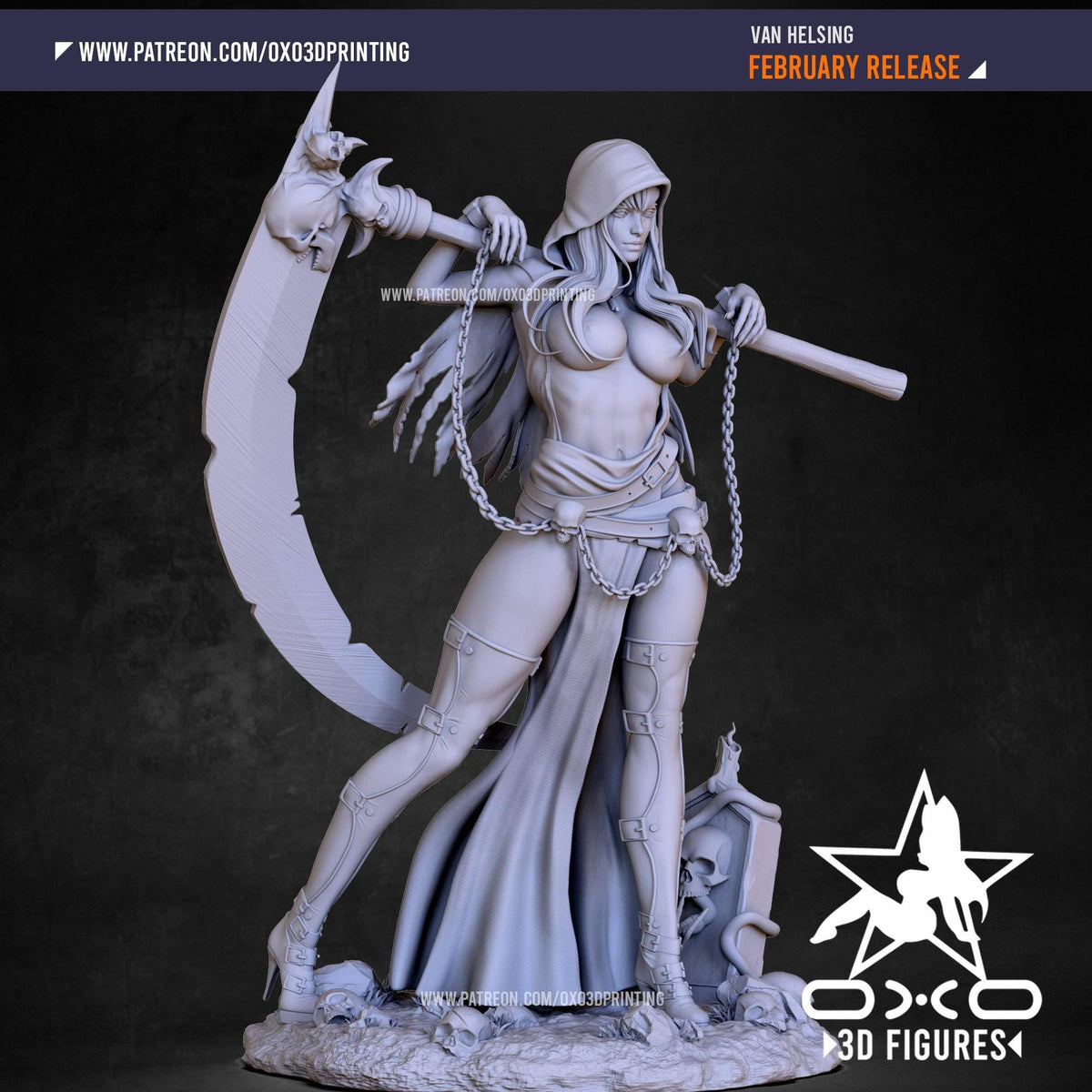 Van Helsing NSFW 3D Printed Statue – Mature Horror Resin Collectible, Made to Order for Adult Collectors and Hobbyists