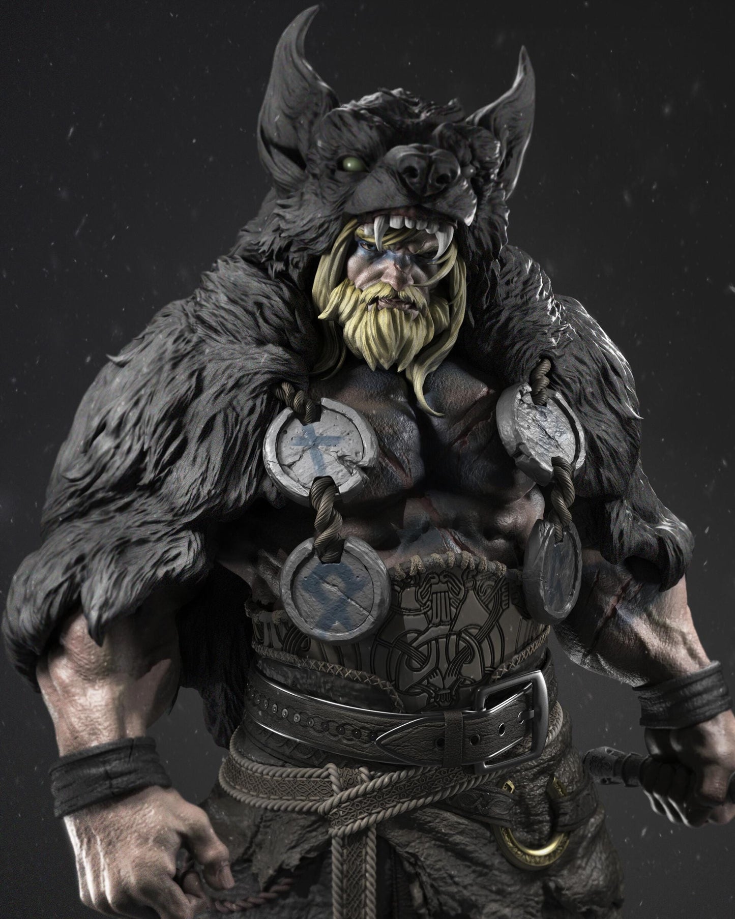 Barbarian Thor Collectible Statue Hand-Painted 3D Resin Figure - Ready-to-Display Norse God, Viking Warlord, scale 1/10