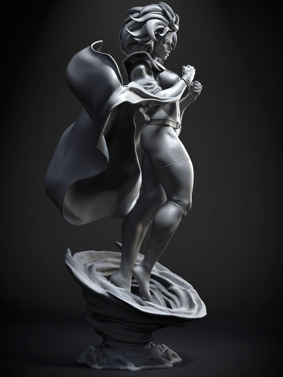 Storm NSFW 3D Printed Statue – Mature Superhero Resin Collectible, Made to Order for Adult Collectors and Hobbyists