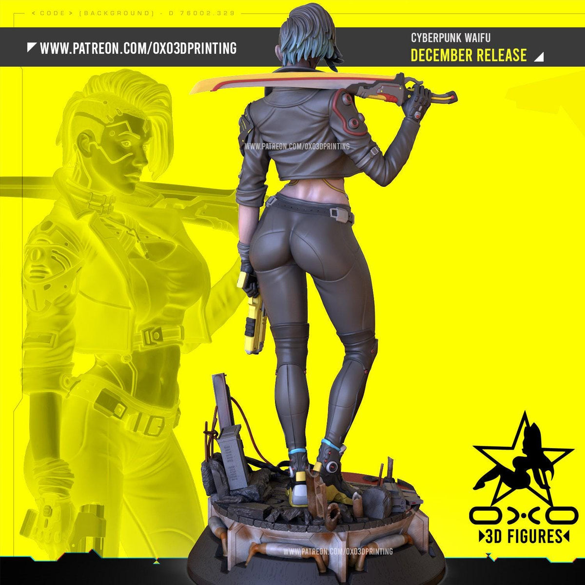 Cyberpunk Waifu NSFW 3D Printed Statue – Mature Sci-Fi Figure Resin Collectible, Made to Order for Adult Collectors