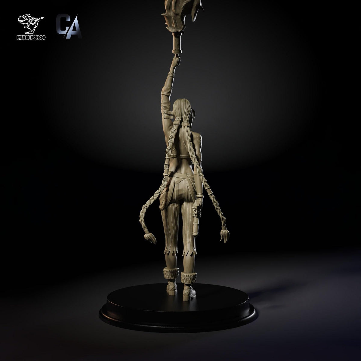 Jinx NSFW 3D Printed Statue – Mature Pigtailed Rebel Resin Collectible, Made to Order for Adult Collectors and Hobbyists