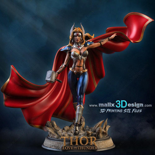 Lady Thor Love and Thunder 3D Printed Collectible Statue: Epic Marvel MCU Figure!