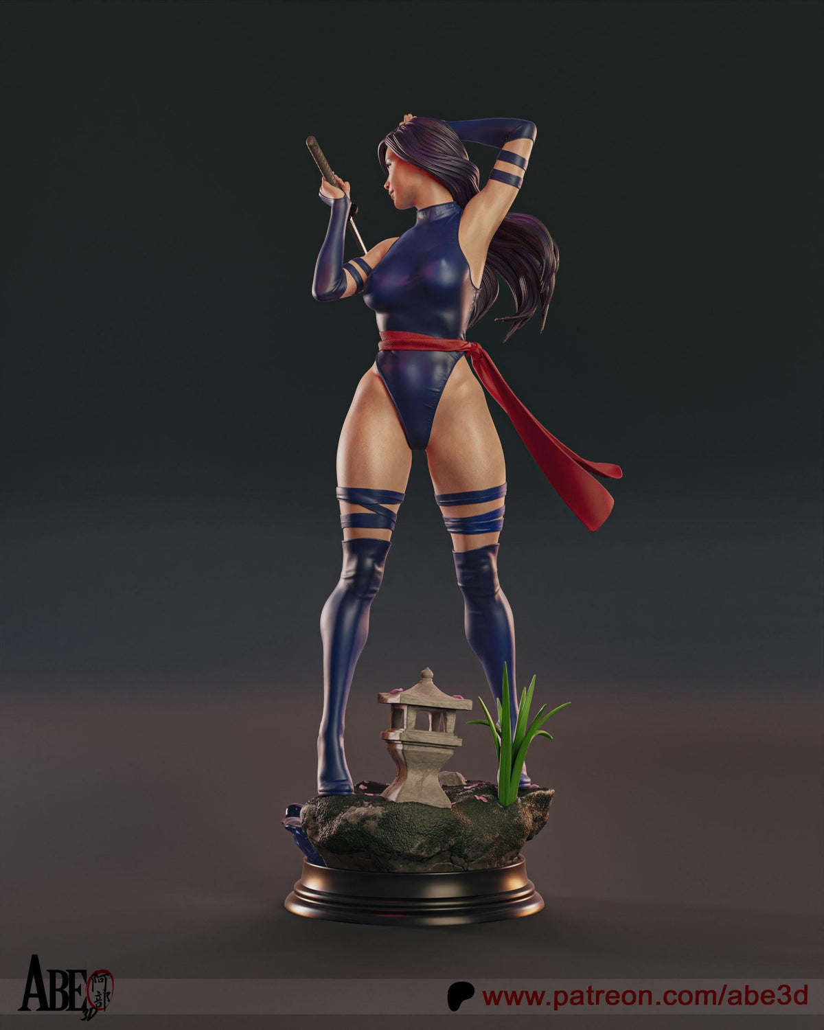 Psylocke X-Men NSFW 3D Printed Statue – Mature Comic Resin Collectible, Made to Order for Adult Collectors and Hobbyists