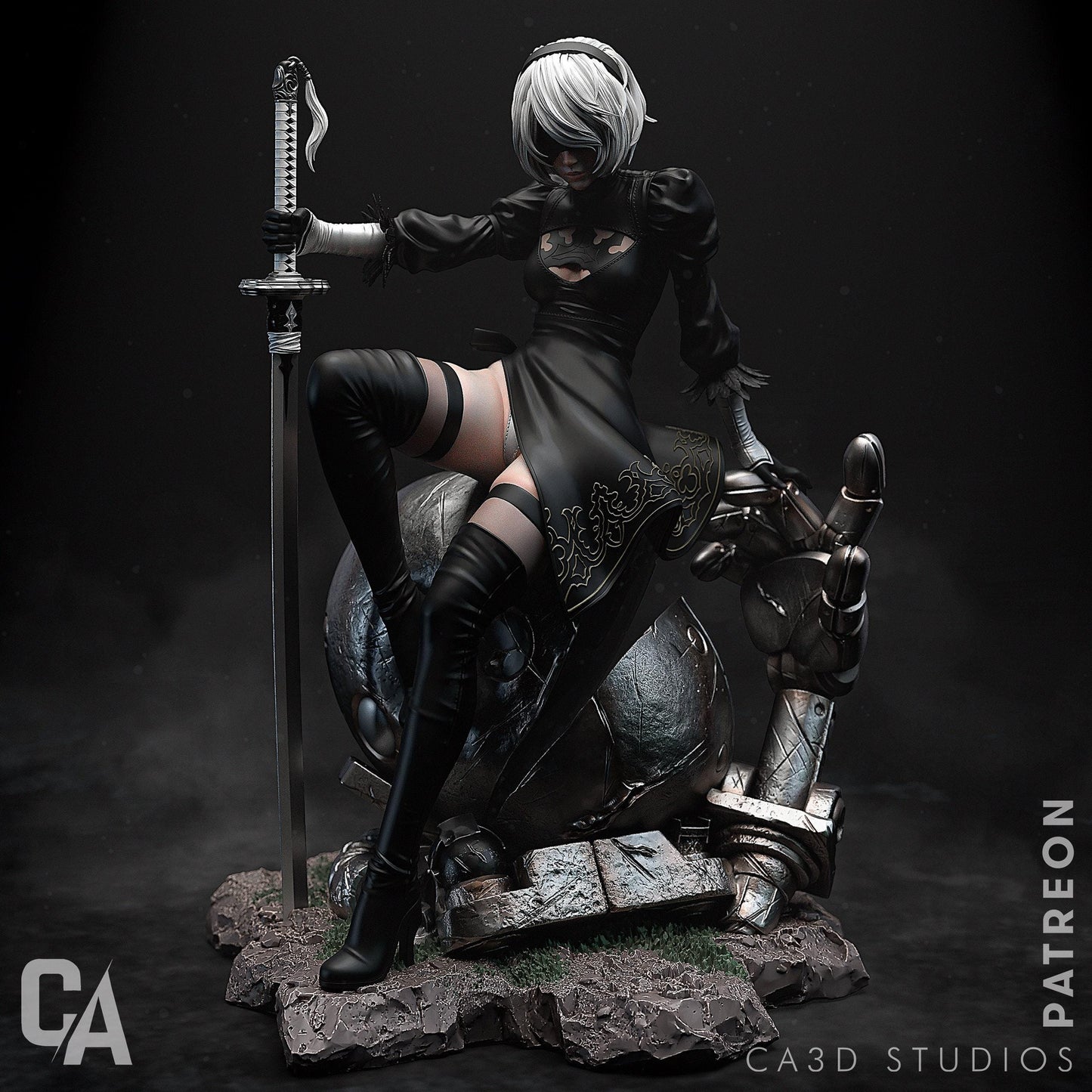 Immerse in Nier Automata: 2B Collectible Statue - Hand Painted or Unpainted Resin Kit with Optional NSFW