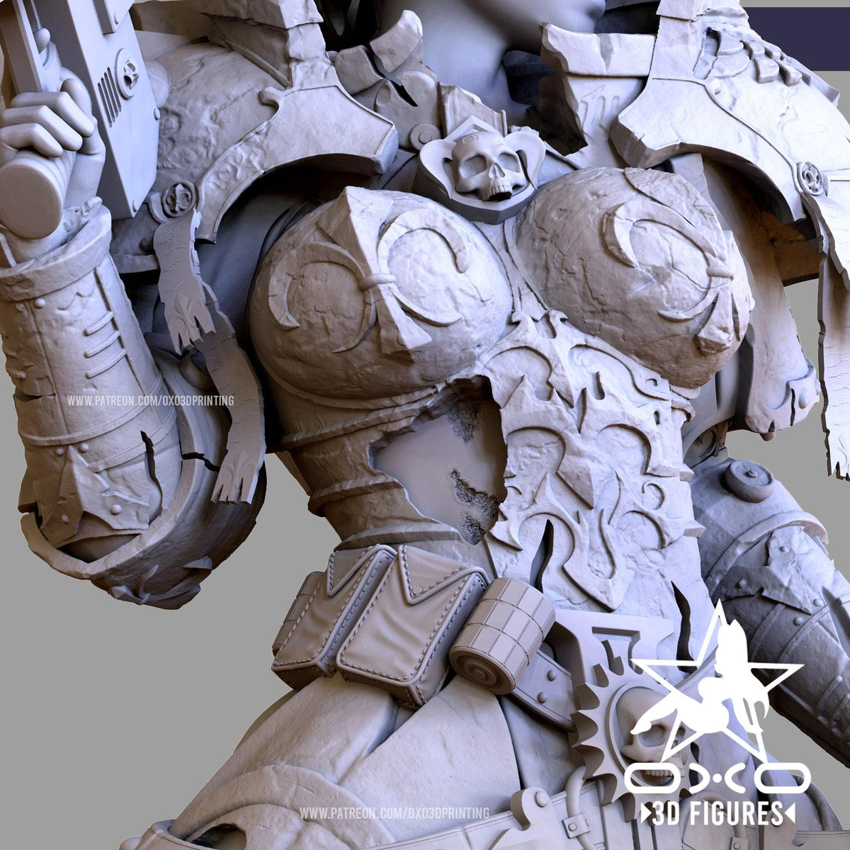 Warrior Sister NSFW 3D Printed Statue – Mature Sci-Fi Warrior Resin Collectible, Made to Order for Adult Collectors