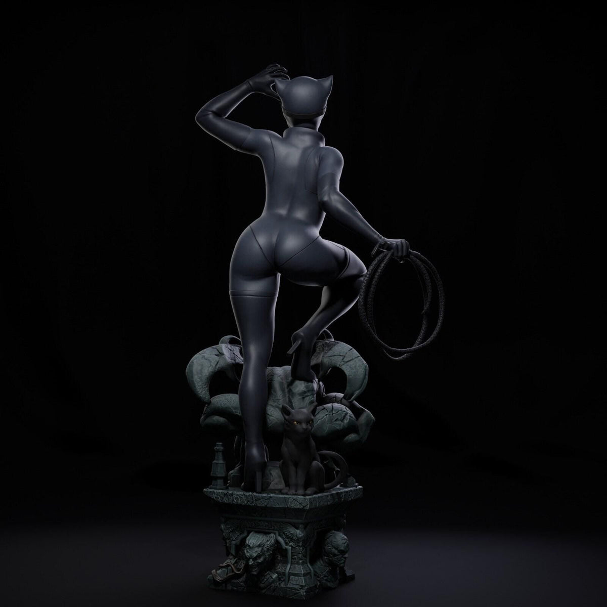 Catwoman NSFW 3D Printed Statue – Mature DC Cat Burglar Resin Collectible, Made to Order for Adult Collectors & Fans