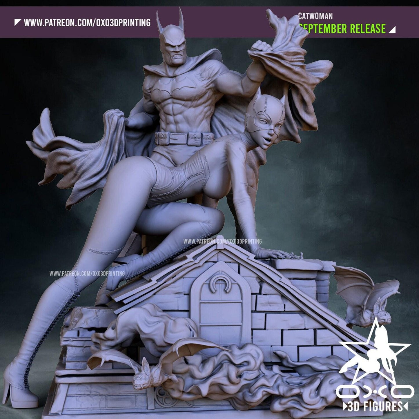Gotham's Duo: Catwoman and Batman Diorama – Iconic DC Collectible (NSFW)