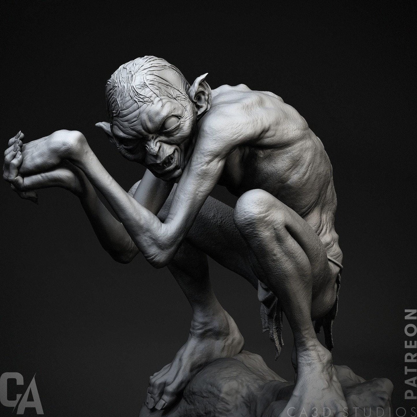 Gollum Resin Statue | Painted or Unpainted Lord of the Rings Collectible