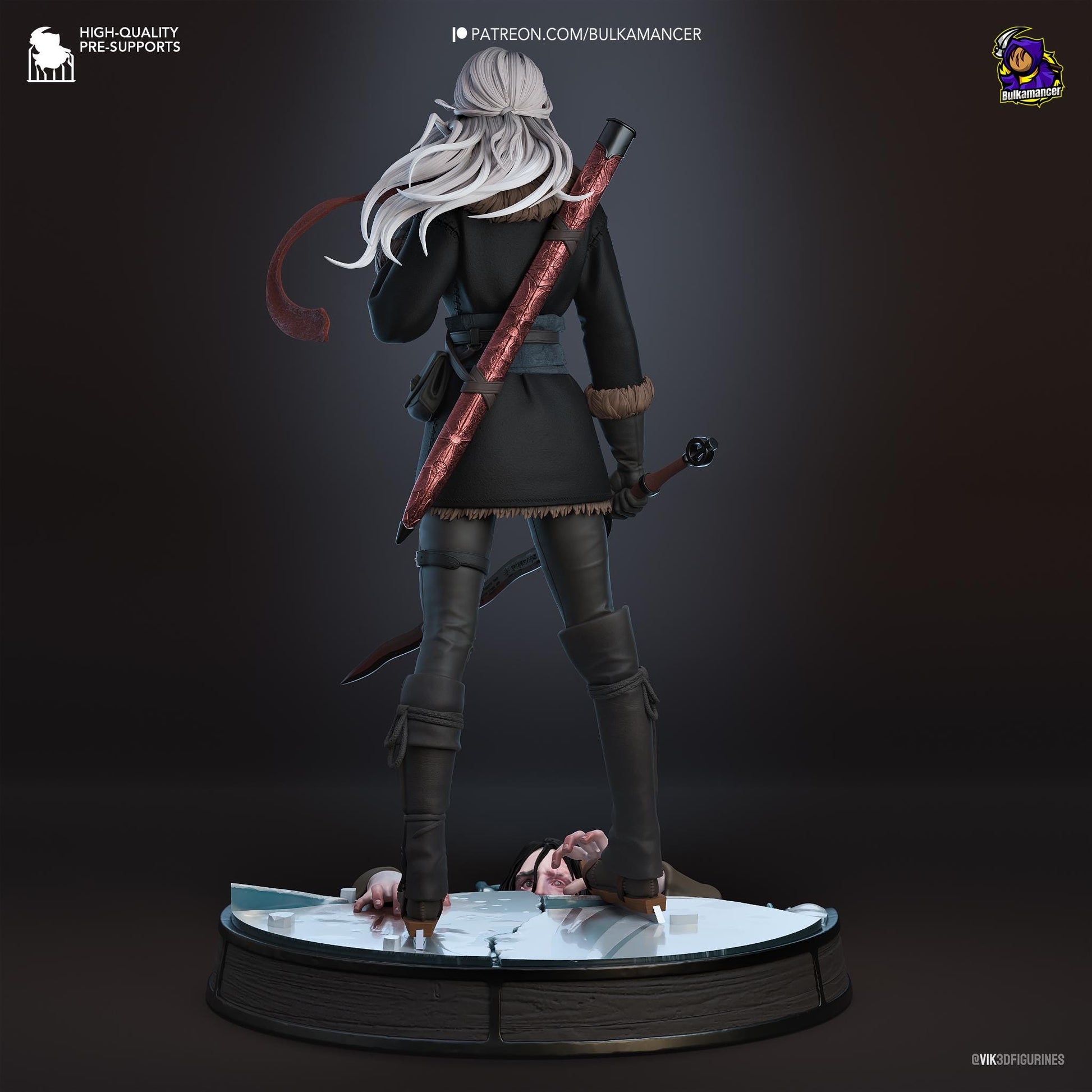 a statue of a woman with a sword