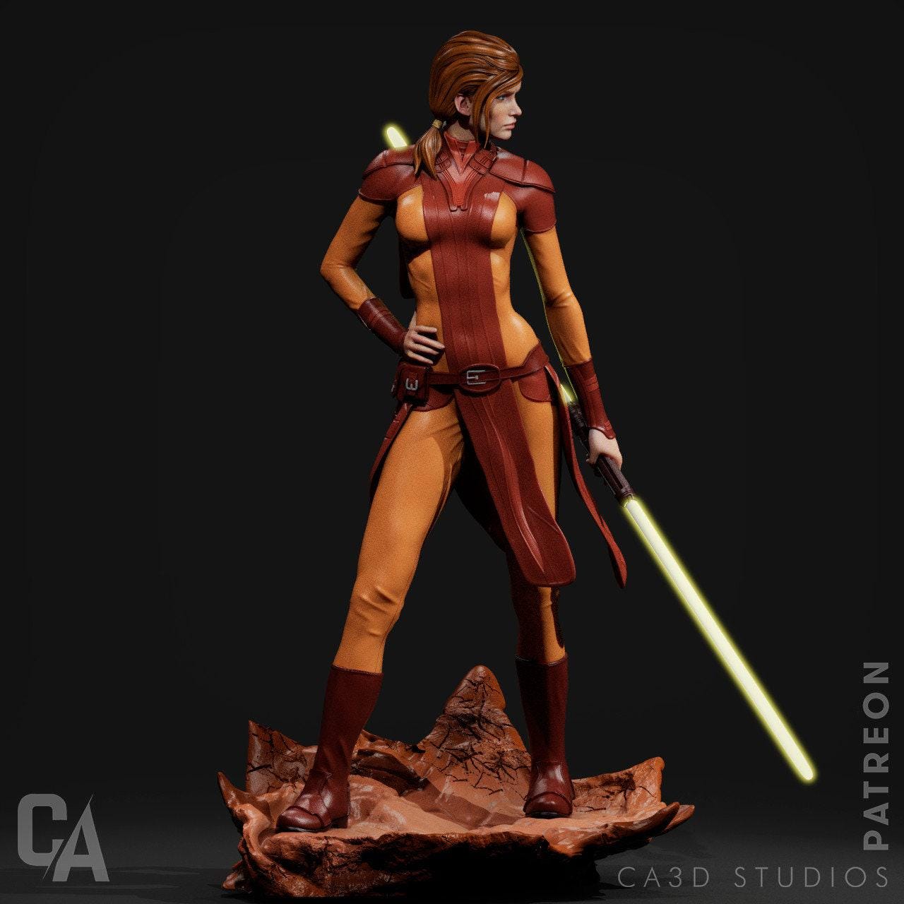 Bastila Shan 3D Printed Statue Collectible Miniature Figure NSFW Pin Up Painted SWTOR