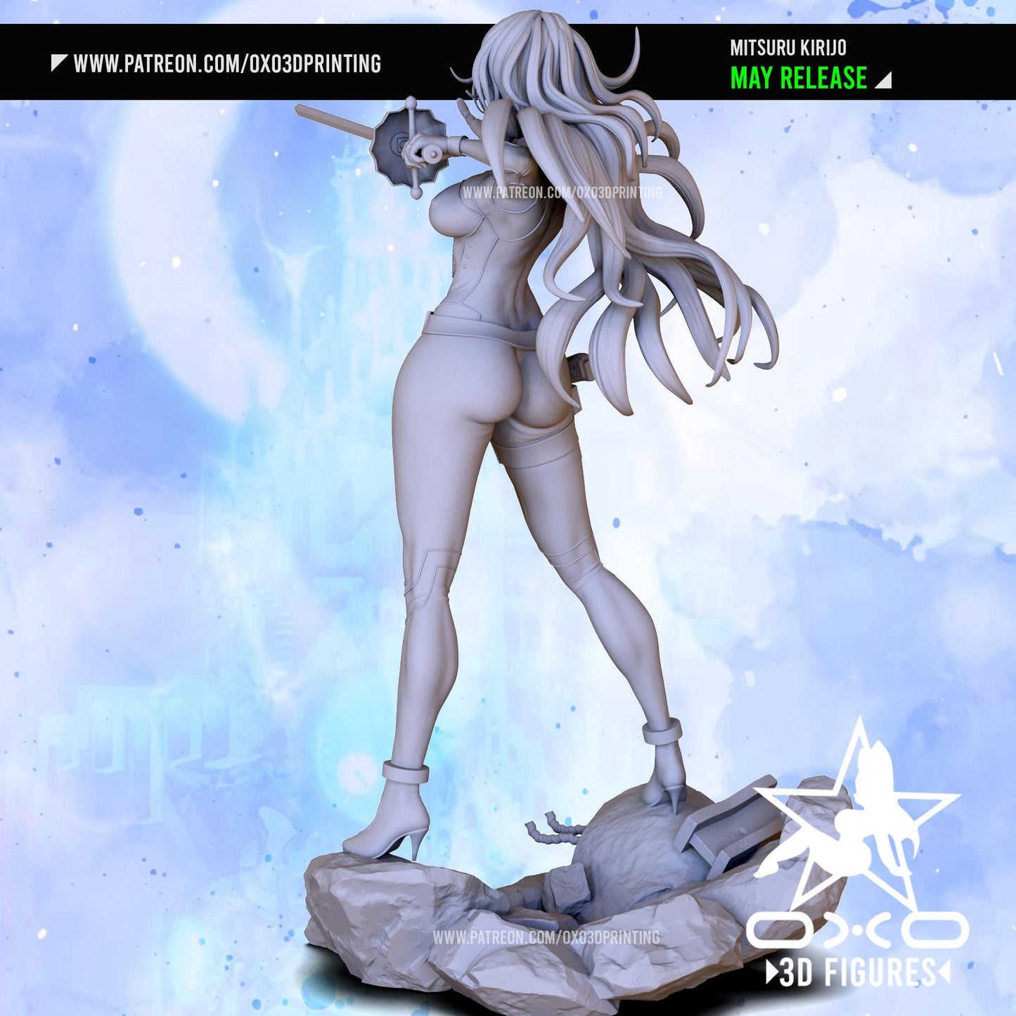 Mitsuru Kirijo NSFW 3D Printed Statue | Unpainted Persona 3 Anime Figure for Adult Collectors | Resin Garage Kit