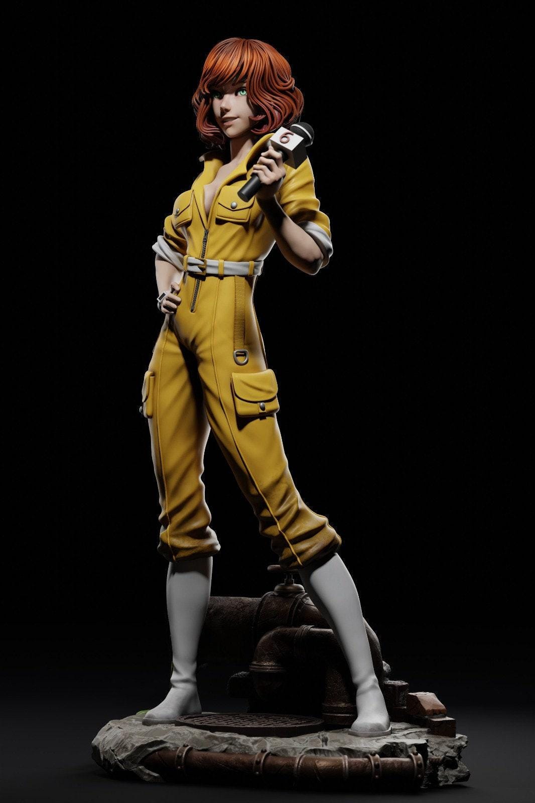 April O'Neil TMNT NSFW 3D Printed Statue – Mature Comic Heroine Resin Collectible, Made to Order for Adult Collectors