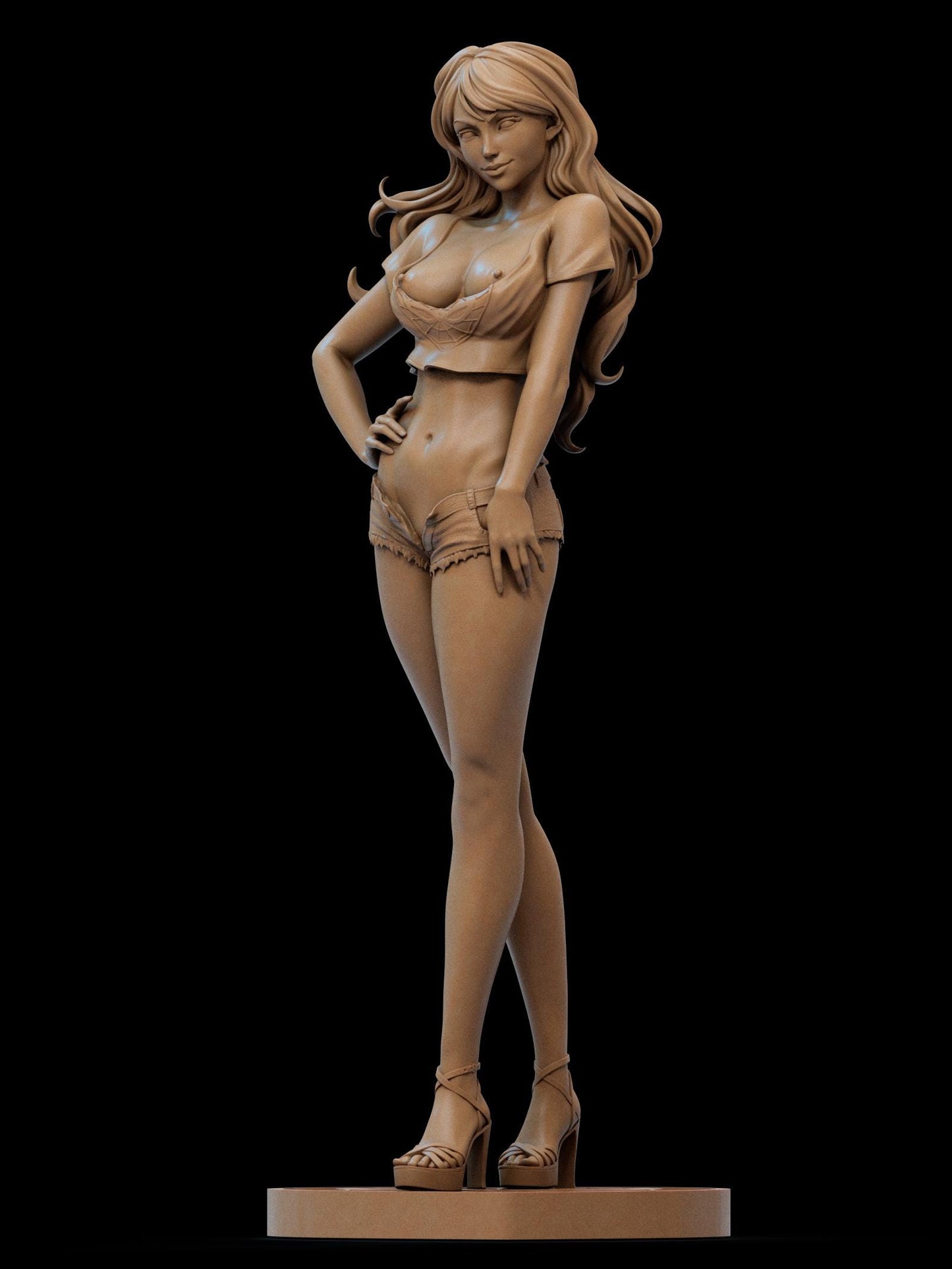 a statue of a woman in a nude outfit