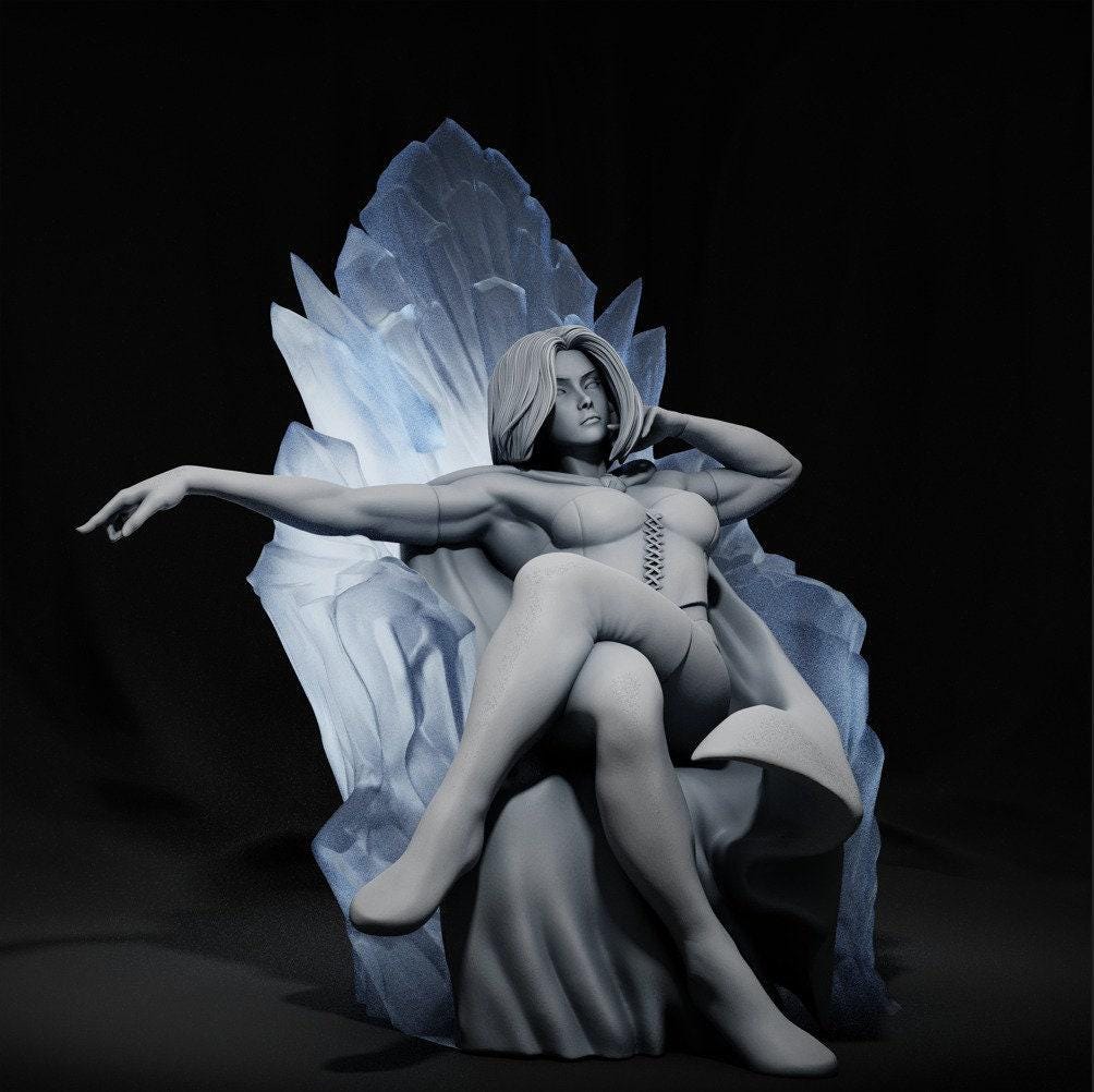 Emma Frost NSFW 3D Printed Statue – Mature Mutant Telepath Resin Collectible, Made to Order for Adult Collectors & Fans
