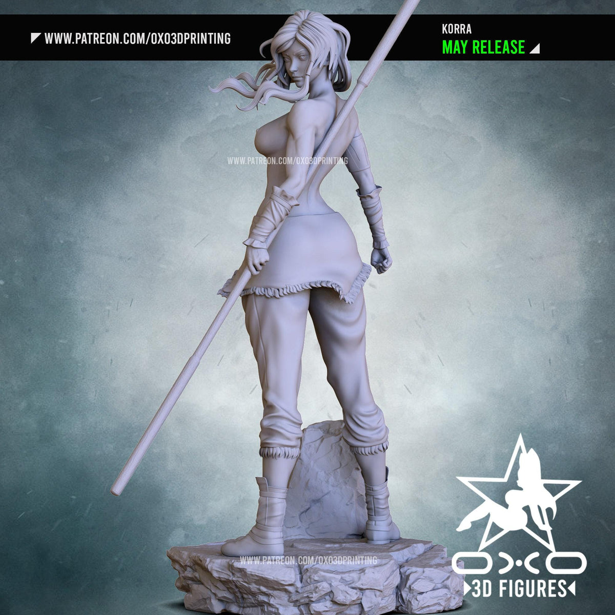 Korra NSFW 3D Printed Statue – Mature Avatar Bender Warrior Resin Collectible, Made to Order for Adult Collectors & Fans