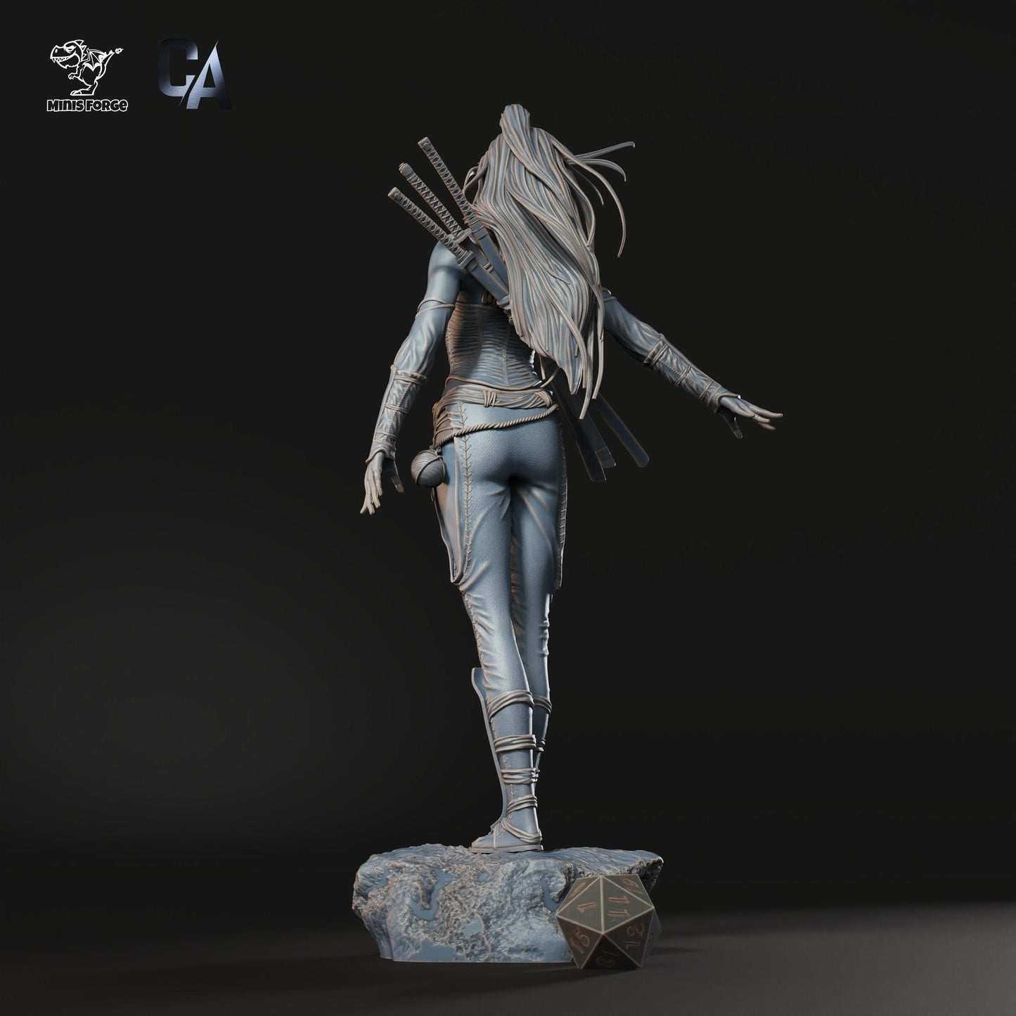 Asian Warrior: Powerful 3D Printed Statue - NSFW Historical Fantasy Collectible