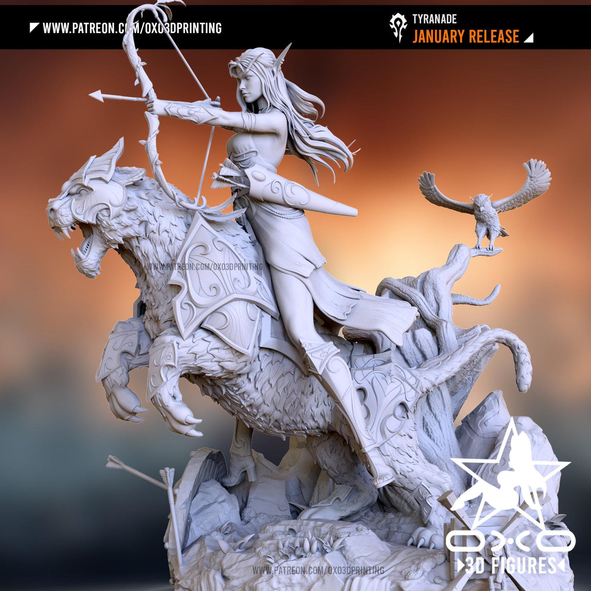 Tyrande Whisperwind NSFW 3D Printed Statue – Mature Fantasy Resin Collectible, Made to Order for Adult Collectors & Fans