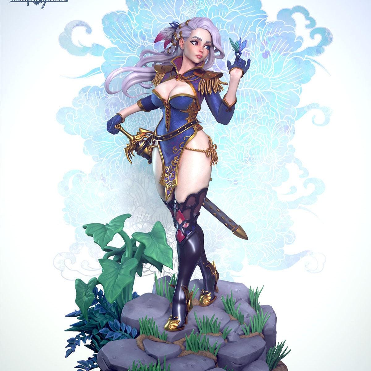 Pinup Heilog NSFW 3D Printed Statue – Mature Fantasy Knight Resin Collectible, Made to Order for Adult Collectors & Fans