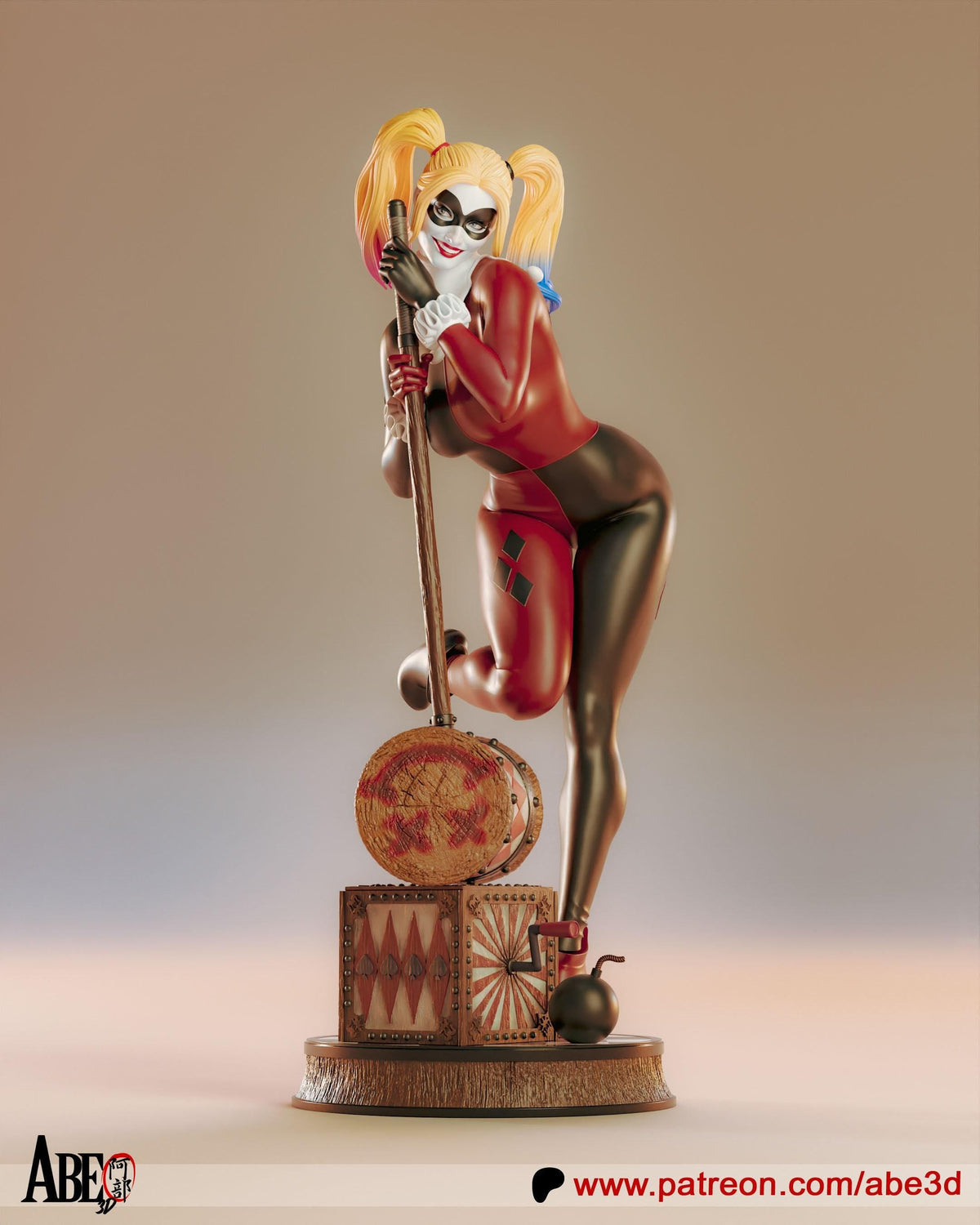 Harley Quinn NSFW 3D Printed Statue – Mature DC Anti-Hero Icon Resin Collectible, Made to Order for Adult Collectors