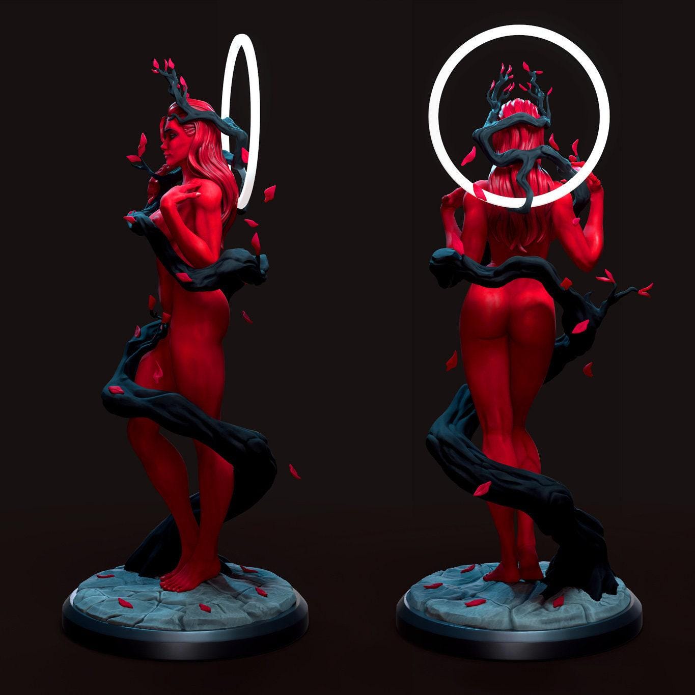 Captivating Pinup Red 11 3D Print Resin Miniature Collectible: Exquisite Fantasy Figure for Enthusiasts