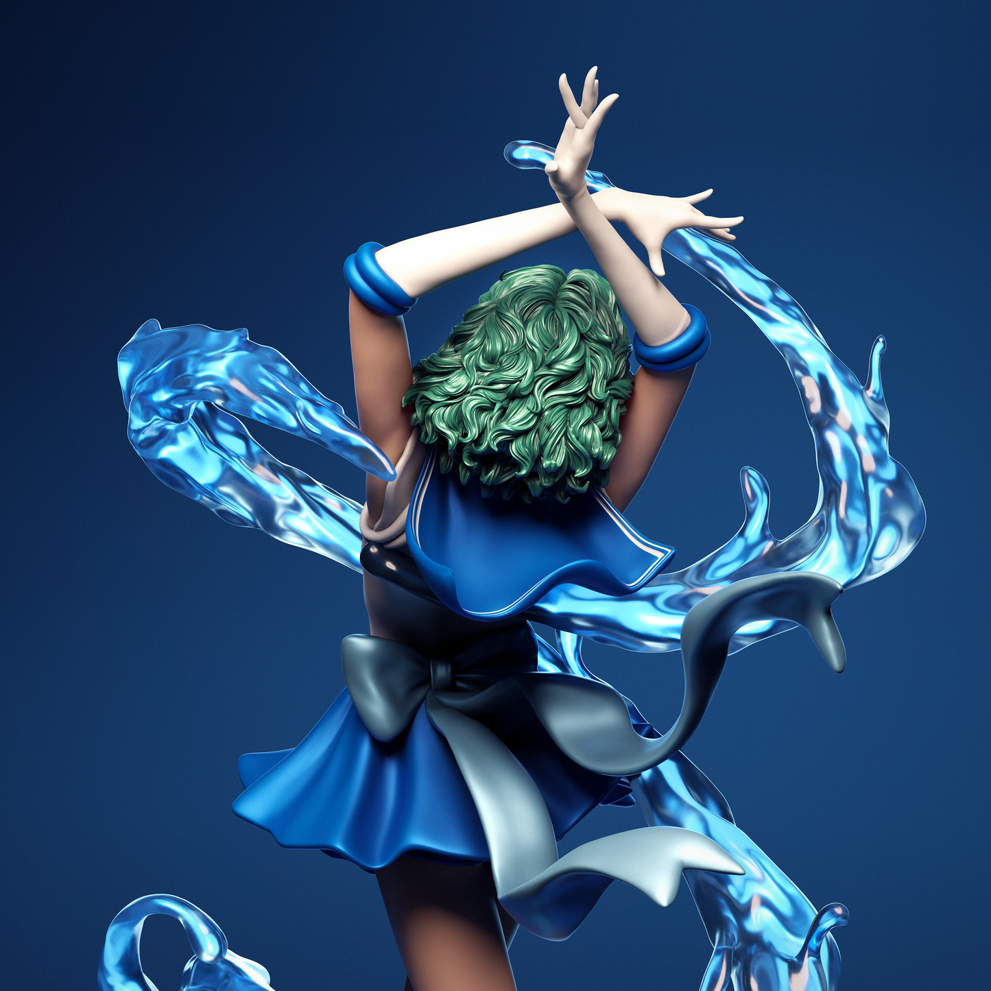 Hand-Painted Sailor Mercury 3D Printed Statue | Anime Figure Collectible | Detailed Fan Art Sculpture