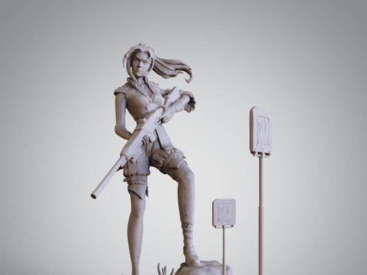 Caitlyn Kiramman NSFW 3D Printed Statue – Mature Enforcer Marksman Resin Collectible, Made to Order for Adult Collectors