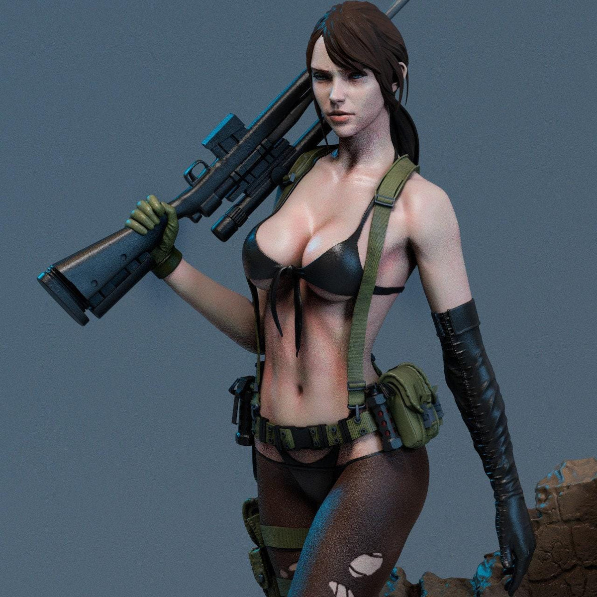 Quiet Metal Gear NSFW 3D Printed Statue – Mature Military Sci-Fi Resin Collectible, Made to Order for Adult Collectors