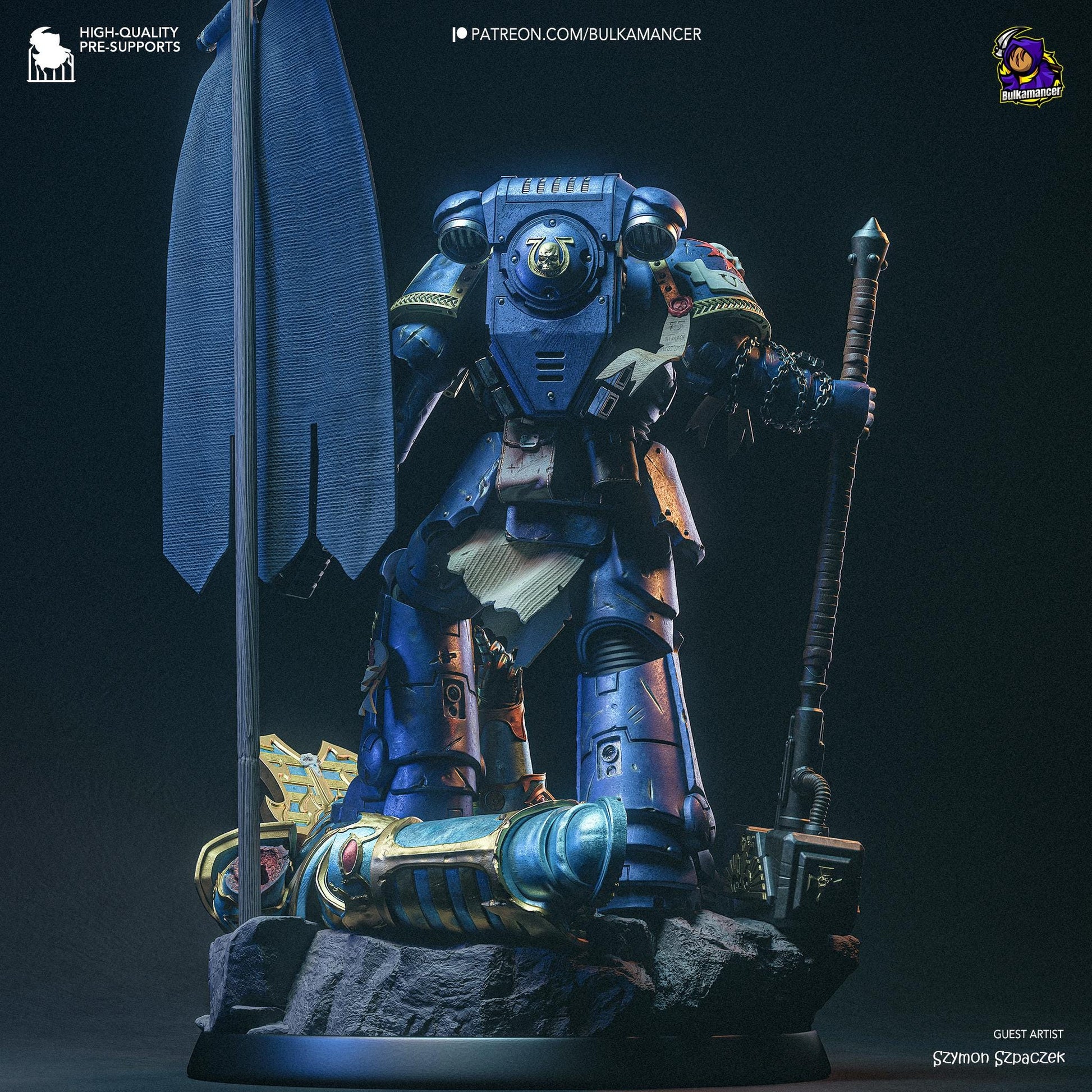 a statue of a man with a sword and armor