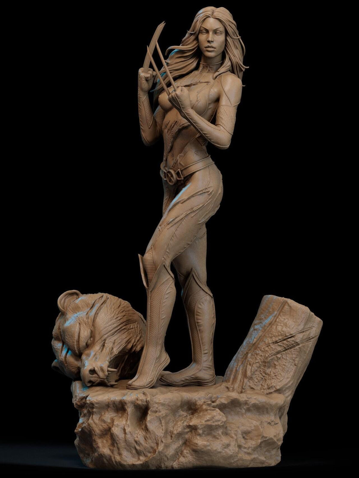 X-23 Laura Kinney NSFW 3D Printed Statue – Mature Clawed Mutant Resin Collectible, Made to Order for Adult Collectors